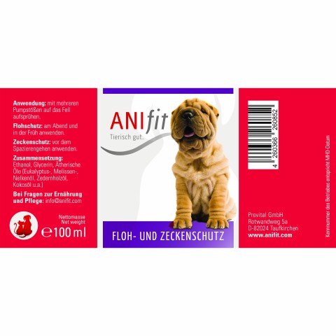 Cat Dog Supplements Flea and Tick Protection Refill 100ml 1 Piece -2- Anifit